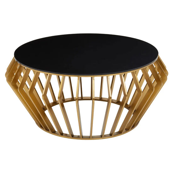 Ackalia Black And Gold Round Coffee Table