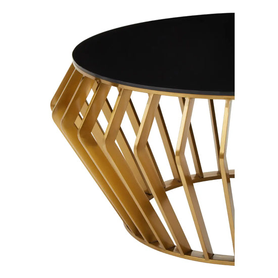 Ackalia Black And Gold Round Coffee Table