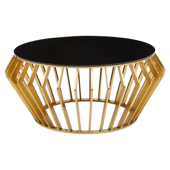 Ackalia Black And Gold Round Coffee Table