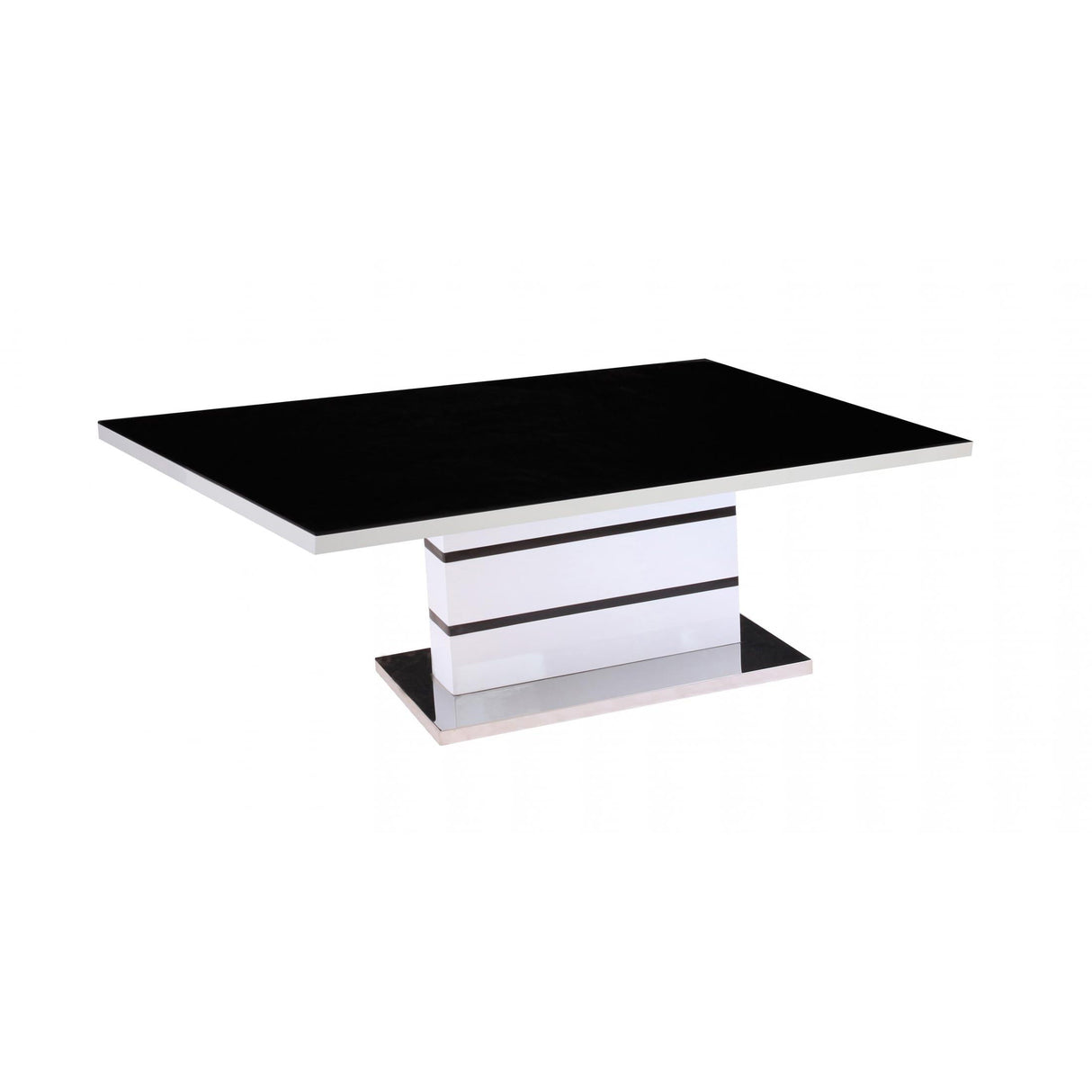 Aldridge High Gloss Coffee Table White With Black Glass Top