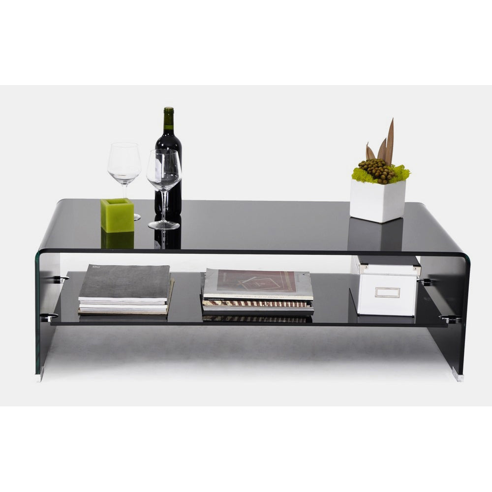 Angola Black Coffee Table With Shelf