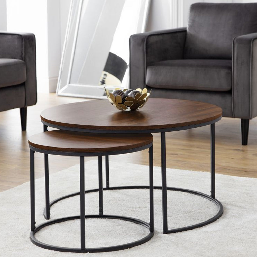 Bellini Round Nesting Coffee Table Walnut