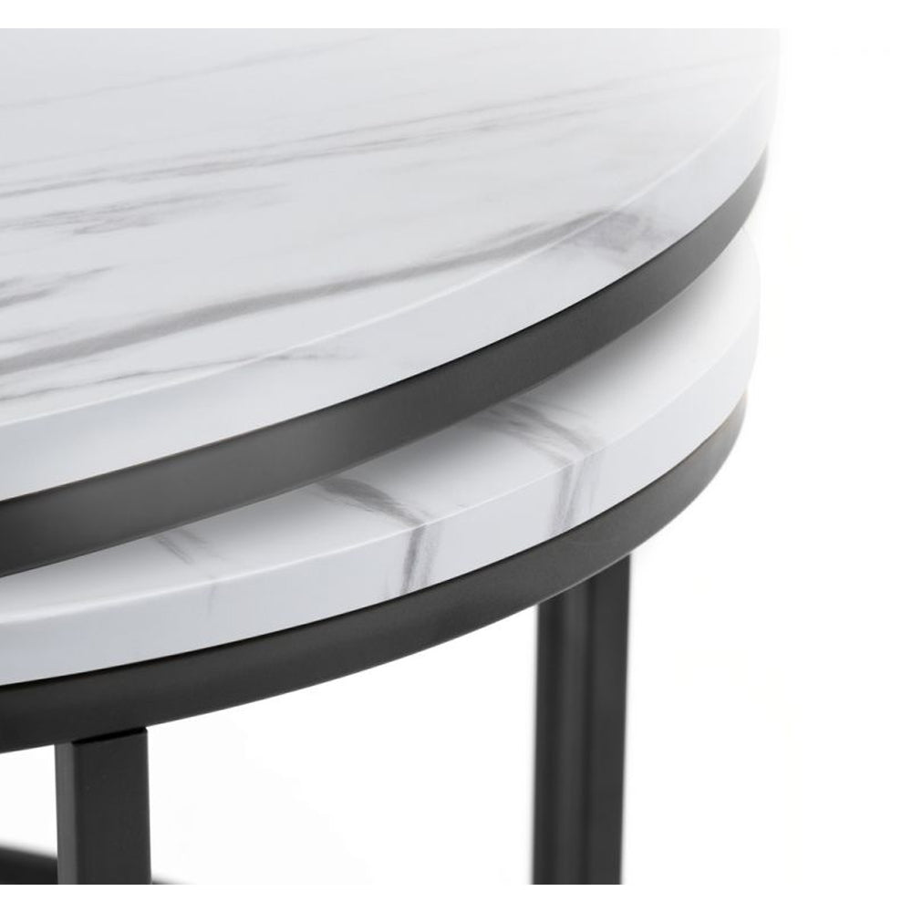 Bellini Round Nesting Coffee Table White Marble