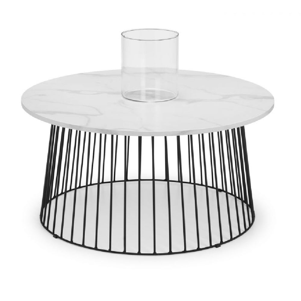 Broadway Round Coffee Table White Marble