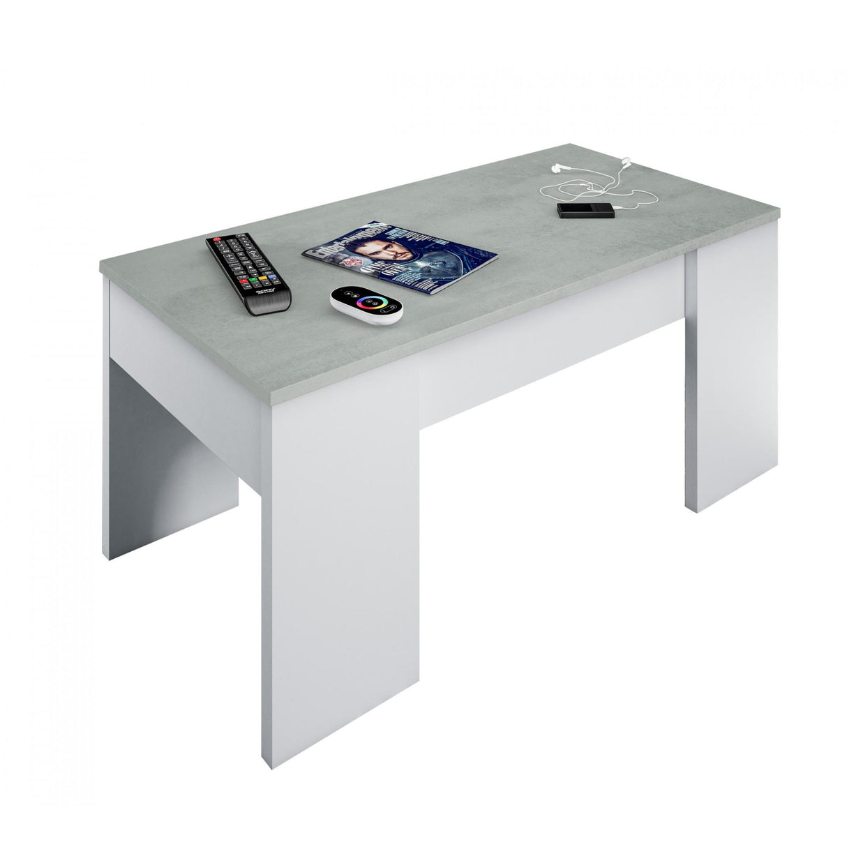 Epping Coffee Table Lift-Up White And Concrete