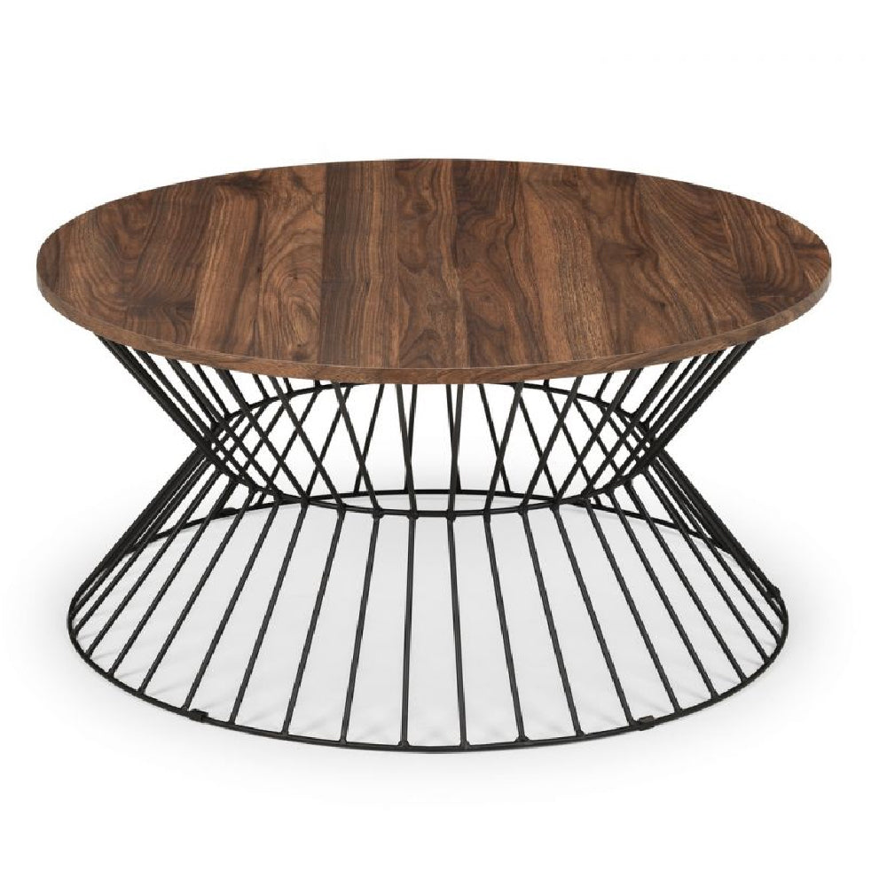 Jersey Round Wire Coffee Table Walnut