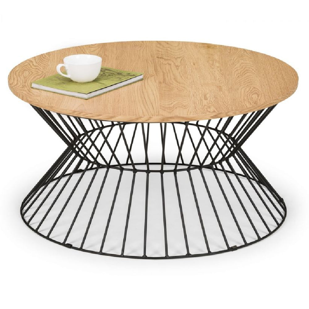 Jersey Round Wire Coffee Table Oak