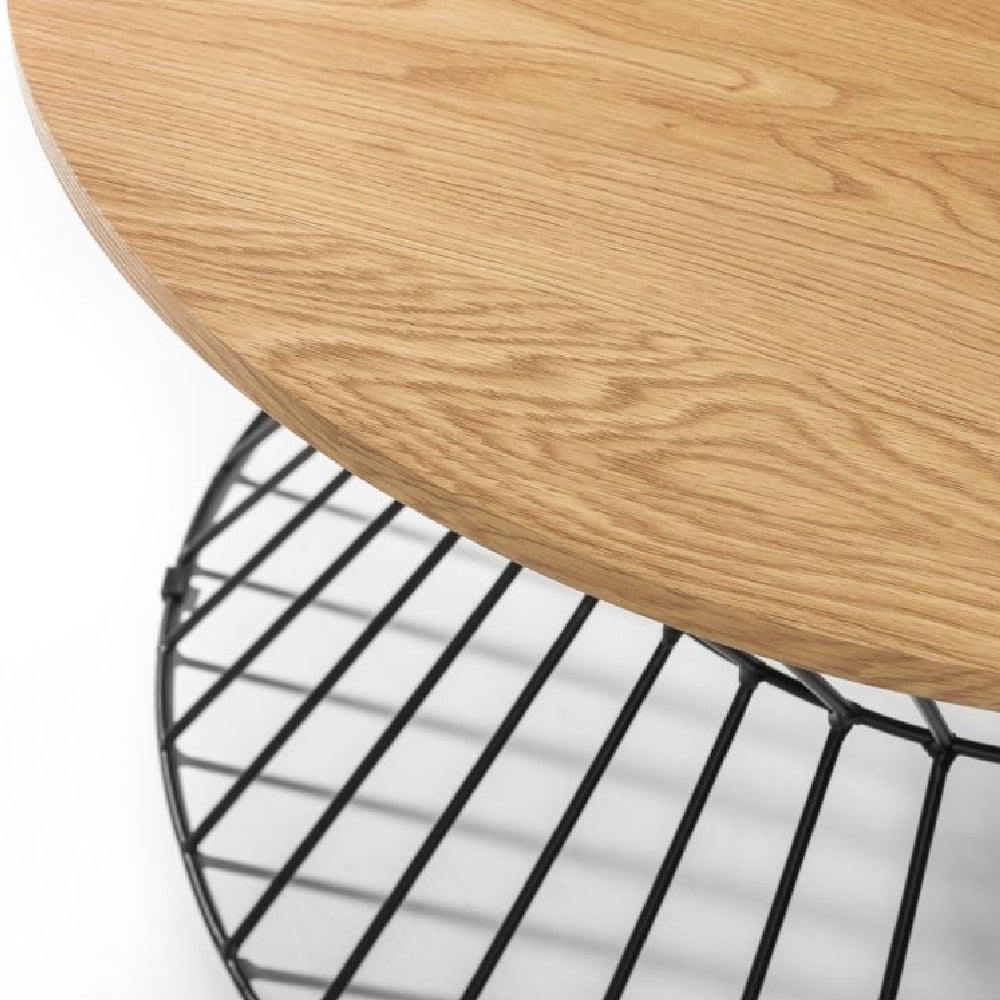 Jersey Round Wire Coffee Table Oak