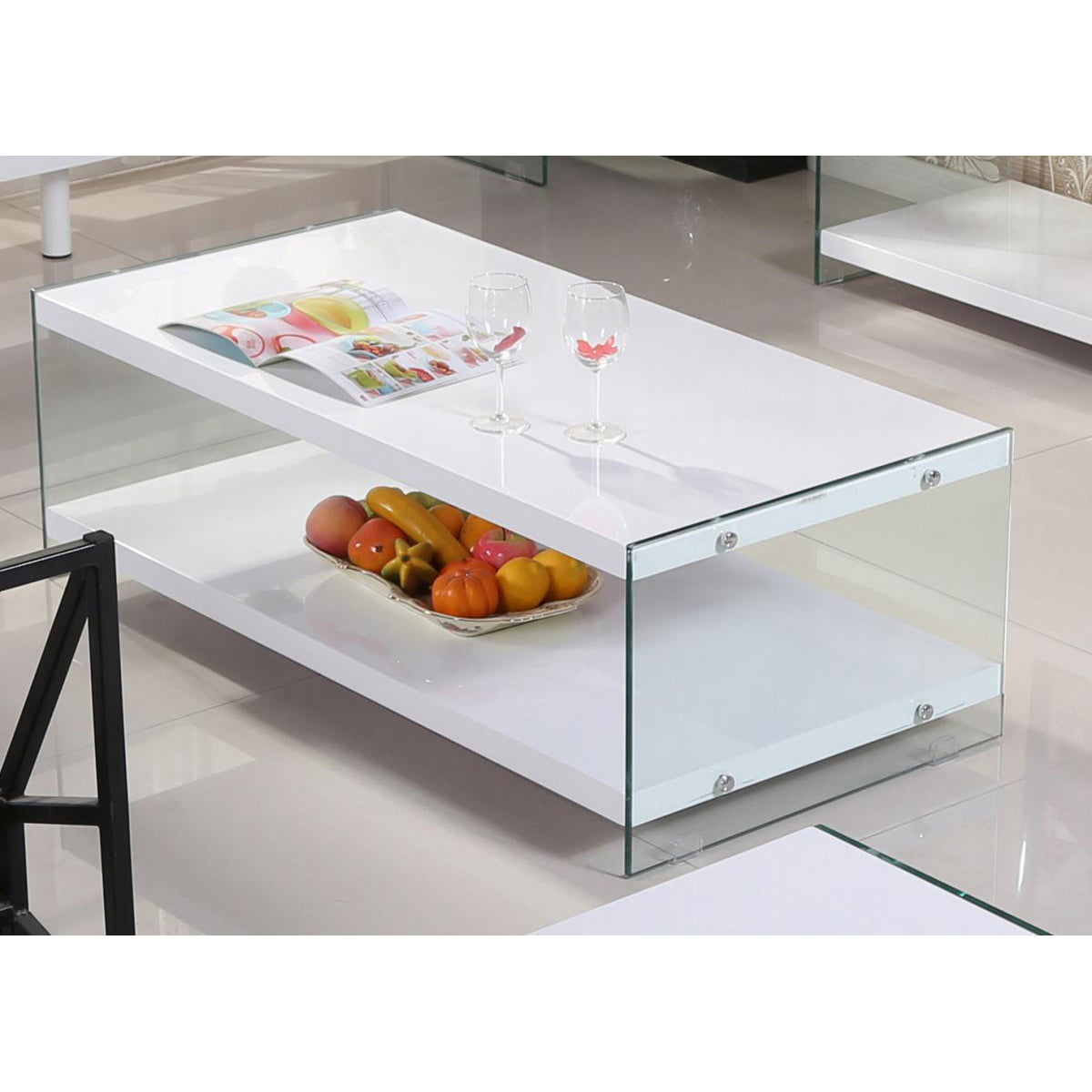 Marco White High Gloss And Glass Coffee Table