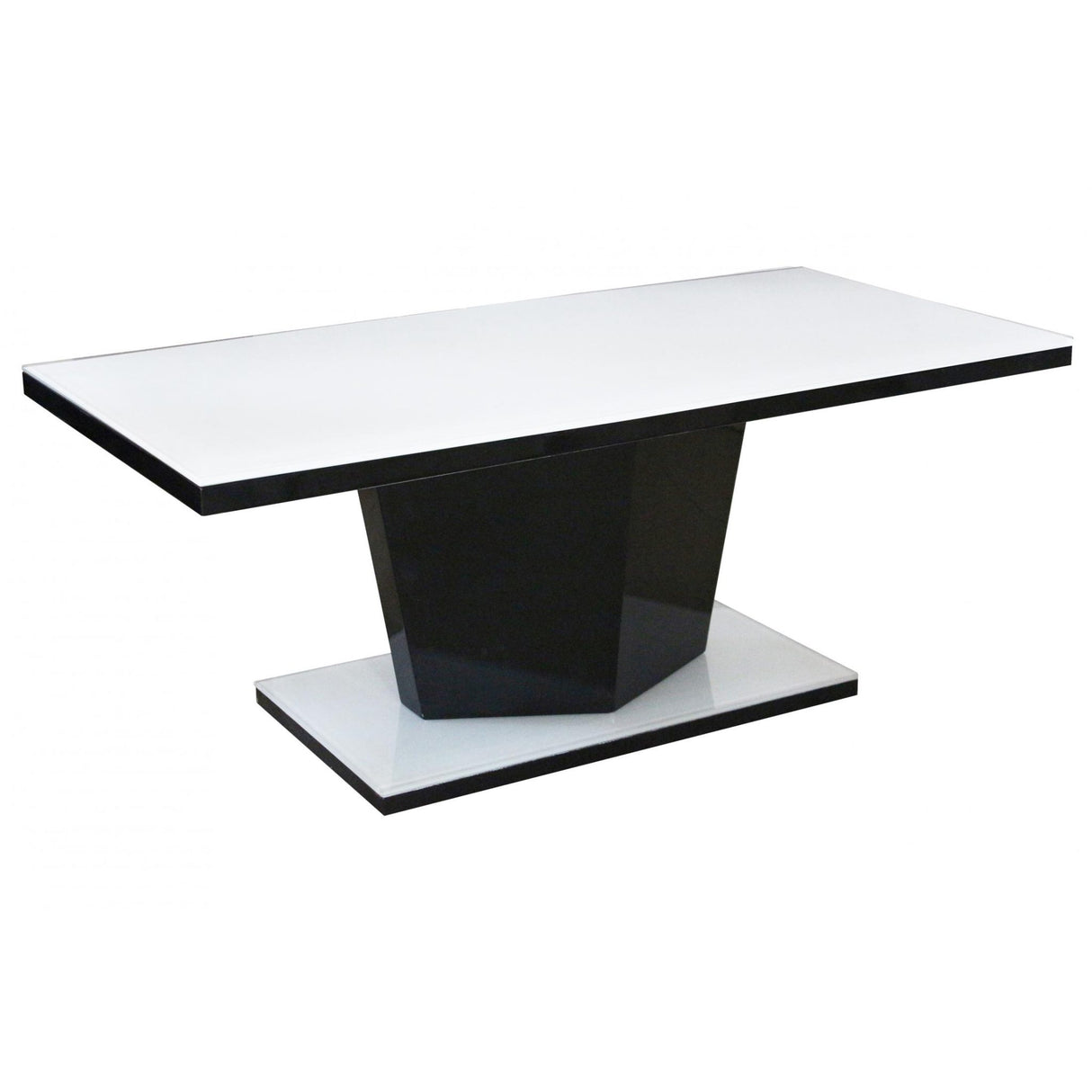 Nora Super White Glass Coffee Table White And Black