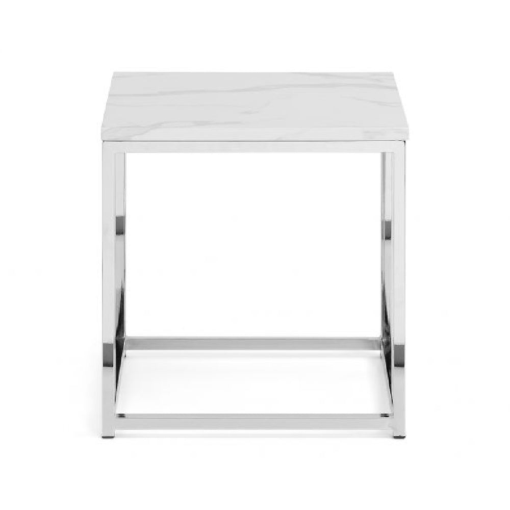 Scala White Marble Top Square Coffee Table