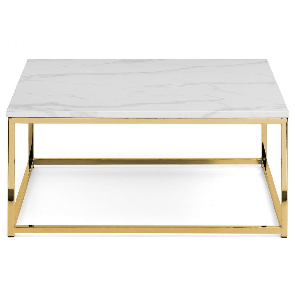 Scala Gold White Marble Top Coffee Table
