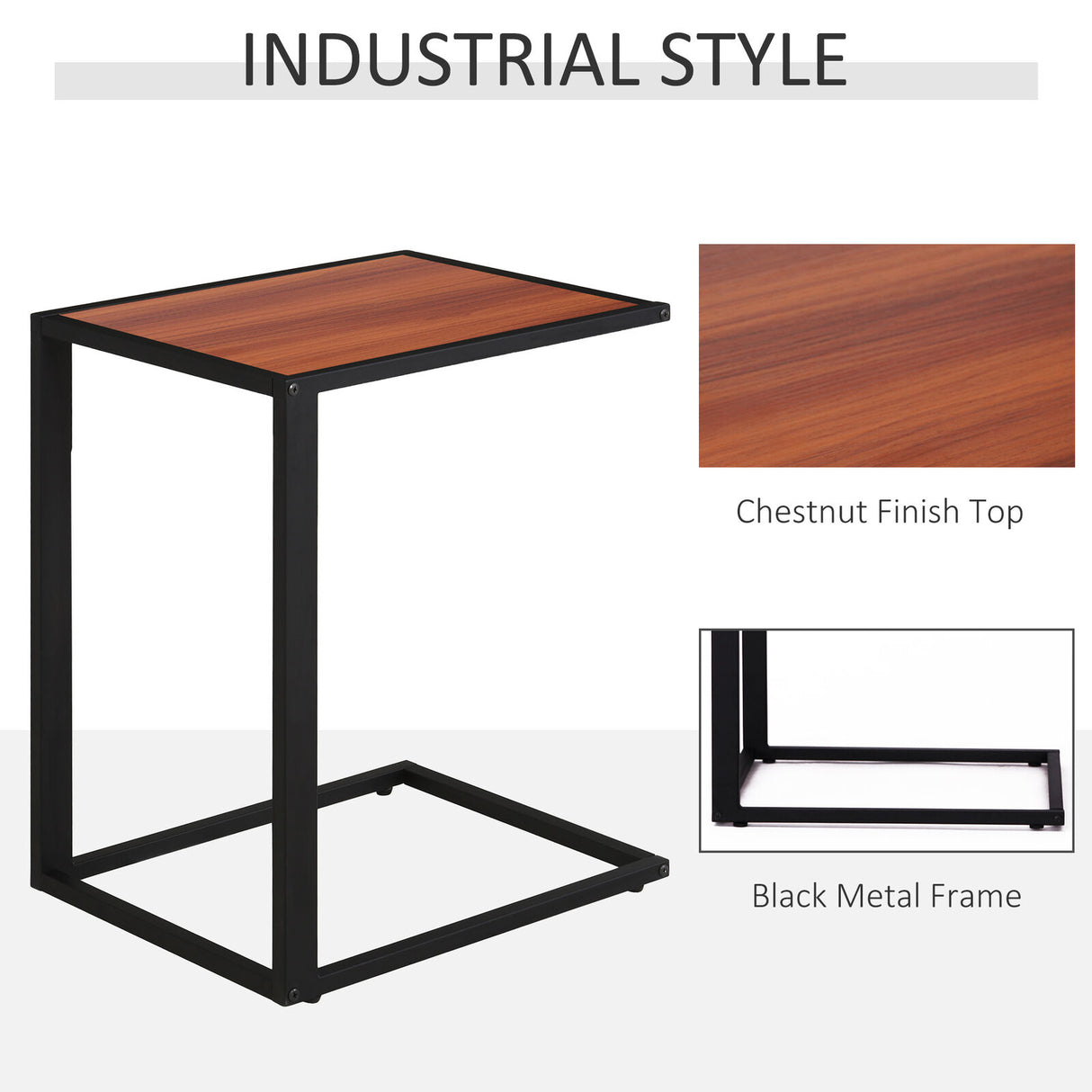 HOMCOM C-Shape Side End Table